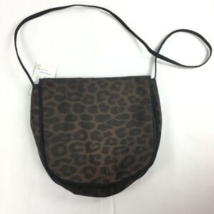 NWT Mycra Pac Now Womens Brown Black Leopard Print Round Envelope Shoulder Bag